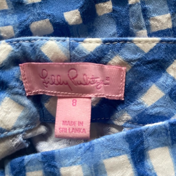 Lily Pulitzer size 8 blue and white pants - Picture 3 of 4